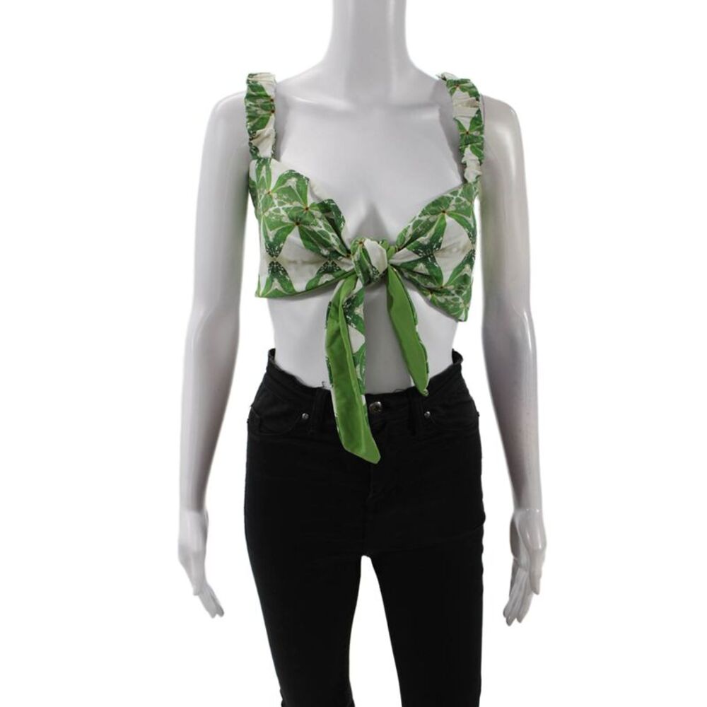 Nomads Womens Current Bikini Top II - Pothos Print + Nephrite Size 5XL